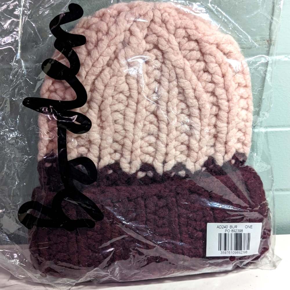 NWT boden knit hat pink and maroon
